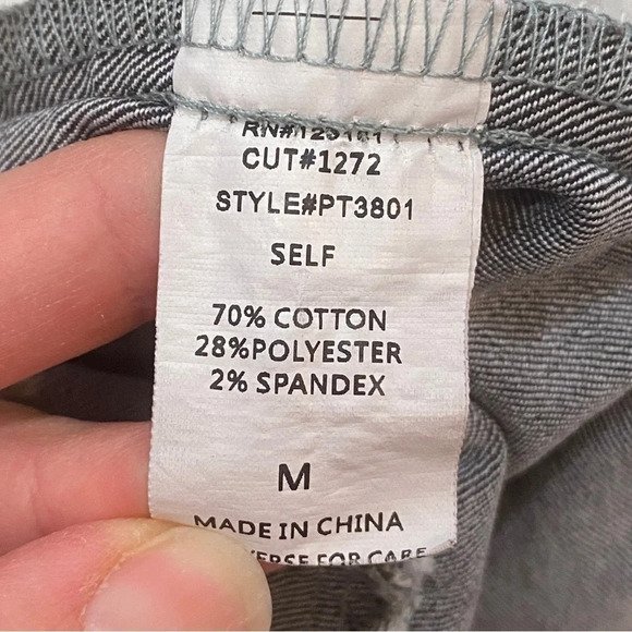 Mebon M High Rise Grey Stone Washed Distressed Shortie Shorts - Picture 13 of 16